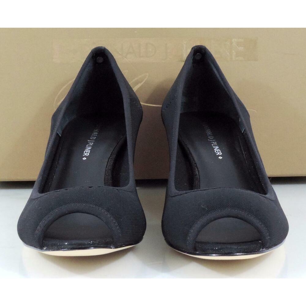 Donald J Pliner Molly Open Toe Wedge Pumps Black Stretch Size 7.5 - Picture 5 of 8